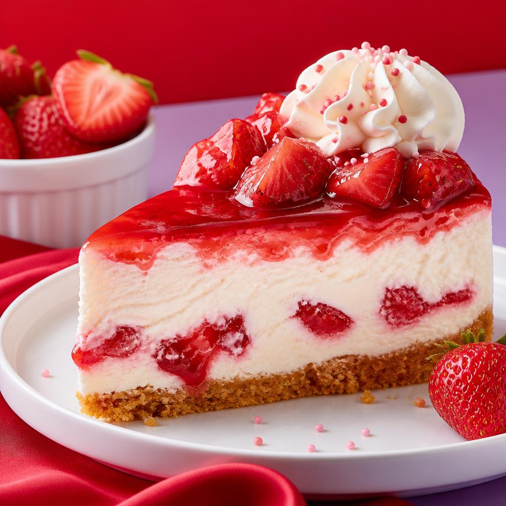 Strawberry cheesecake slice